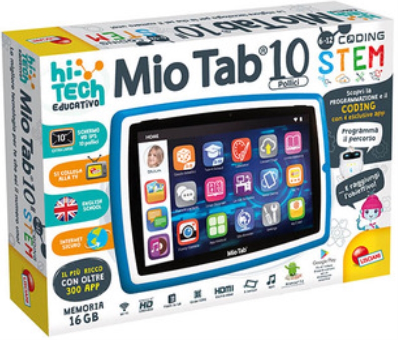 LISCIANI Lisciani Mio Tab 10 Evolution tablet per bambini età prescolare 6-12 anni coding system